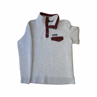 Women's L - Gray Patagonia Quilted Snap-T Pullover