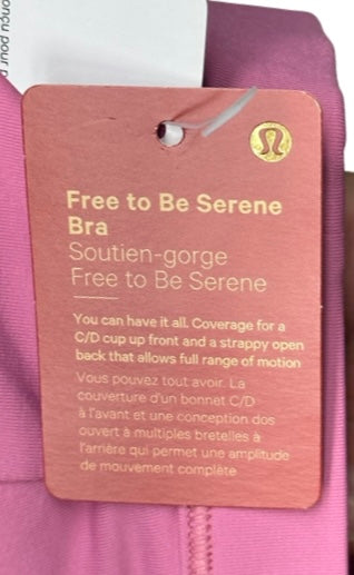 Women's 4 - NWT Pink Lululemon Free To Be Serene Bra