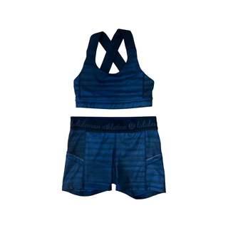 Women's S - Blue and Black Lululemon Shorts and Sports Bra Set