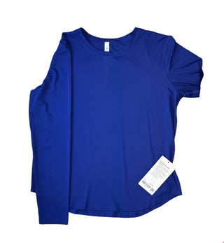 Women's 12 - Blue Larkspur Lululemon High Neck Running and Training Long Sleeve Shirt