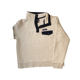 Women's L - Cream Patagonia Quilted Snap-T Pullover