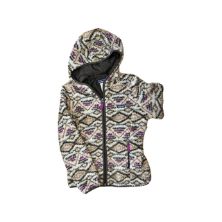 Women's M - Tan and Purple Patagonia Retro-X Deep Pile Fleece Jacket