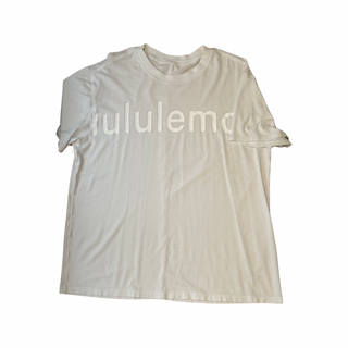 Women's 10- White/Cream Lululemon All Yours Boyfriend Tee *Logo