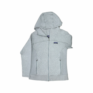 Women's  M - Gray Quilt Full-Zip Hoodie