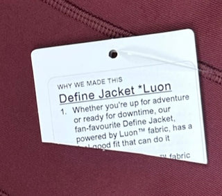 Women's 6 - NWT Maroon Lululemon Luon Define Jacket